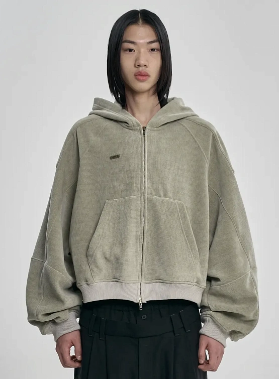 Зип-худи AJOBYAJO Corduroy Short Zip-Up Ash Khaki