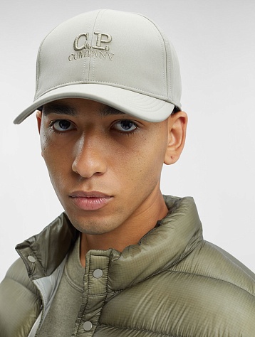 Кепка C.P. Company C.P. Shell-R Logo Cap Silver Sage
