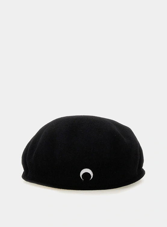Берет Marine Serre Moon Logo Felted Wool Beret Black