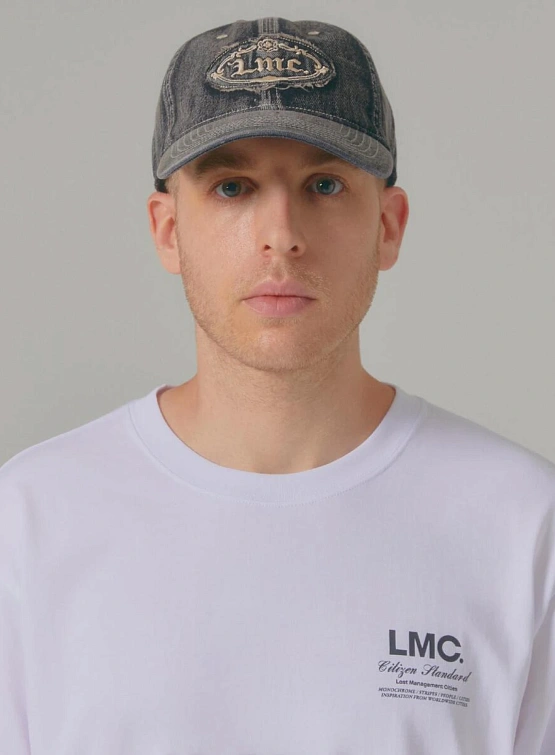 Кепка LMC Washed Denim Gothic Oval 6 Panel Black