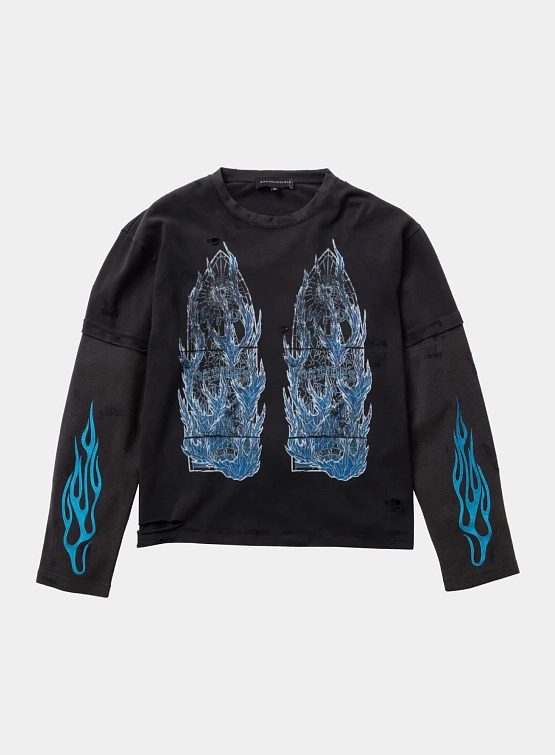 Лонгслив WHO DECIDES WAR Flame Glass Double Coal