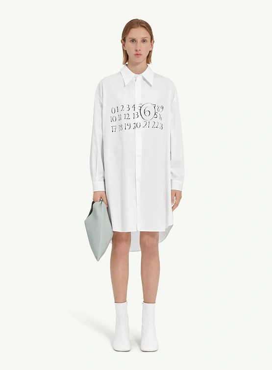Женское платье MM6 Maison Margiela Numeric Logo White