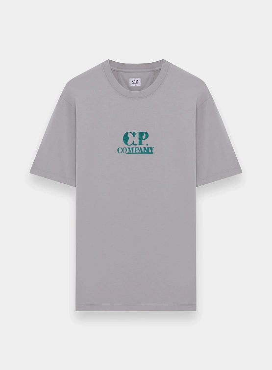 Футболка C.P. Company 30/1 Jersey Graphic Logo Blue Fox