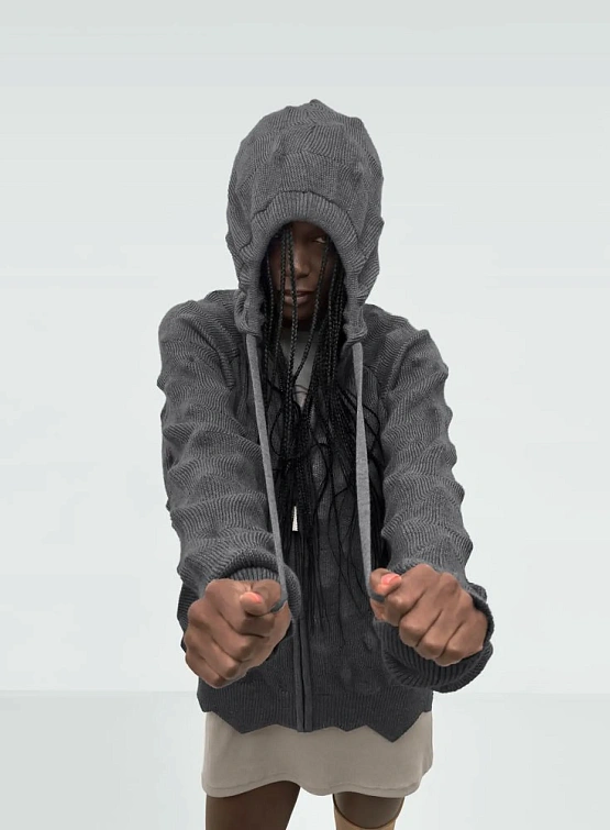 Зип-худи MADFRENZY Spiked Zip-Up Grey