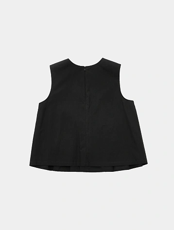 Топ AMOMENTO Cotton Two-Way Shirring Top Black