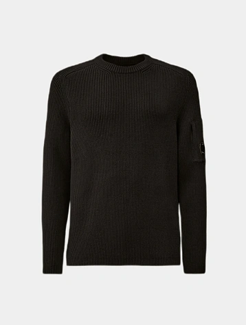 Свитер C.P. Company Full Rib Crewneck Lens Black