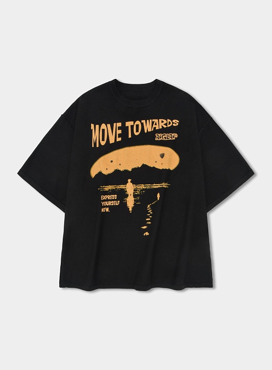 Футболка ANGLAN Pigment Cracked Graphic Half Tee Black