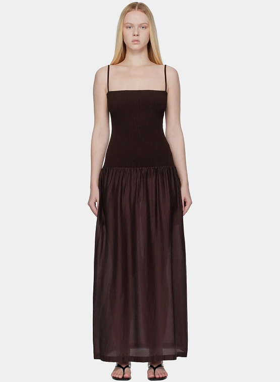Женское платье AMOMENTO Silky Knit Maxi Burgundy