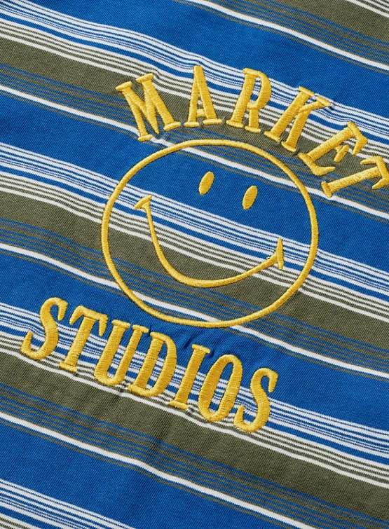 Футболка MARKET SMILEY LOCKUP STRIPED T-SHIRT Blue