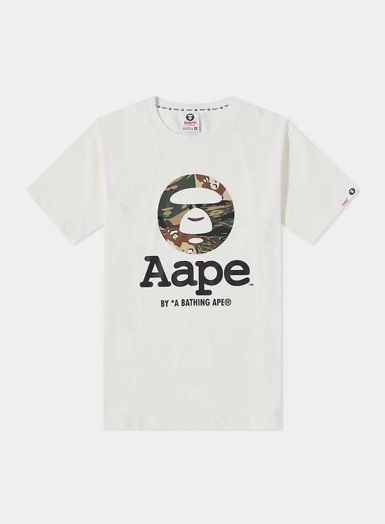 Футболка AAPE Mix Camo Moon Face Og Ivory