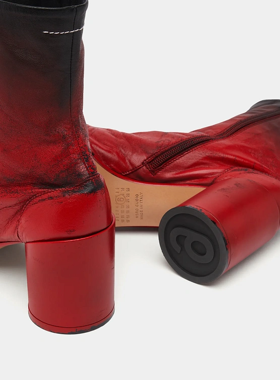Женские ботильоны MM6 Maison Margiela Block-Heel Red