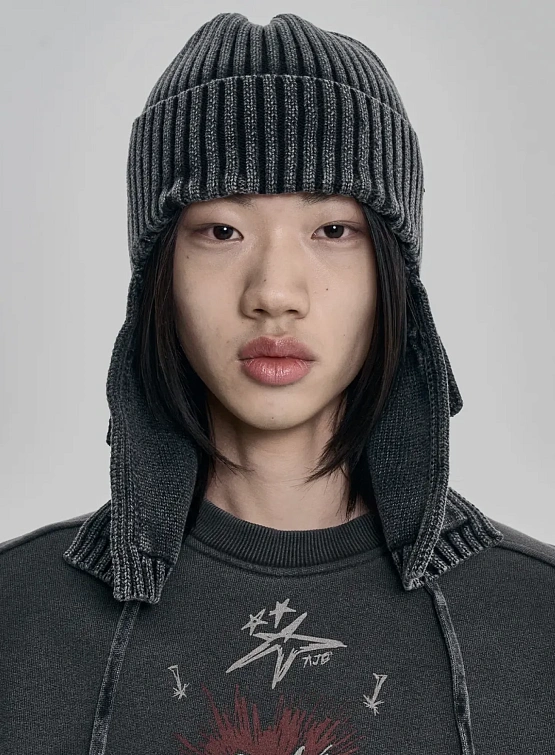 Шапка AJOBYAJO Washed Knit Trooper Charcoal