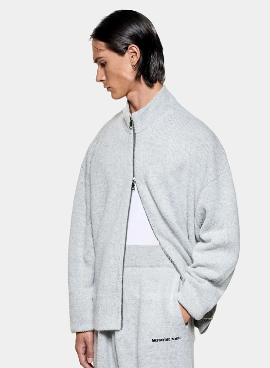 Кардиган MKI MIYUKI ZOKU Mohair Blend Knit Track Light Grey