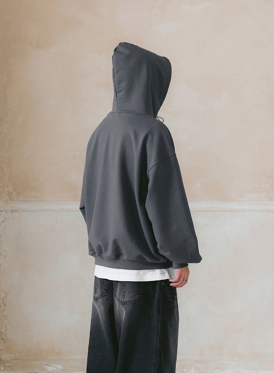 Худи ANGLAN Emboss Balloon Line Hoodie Charcoal