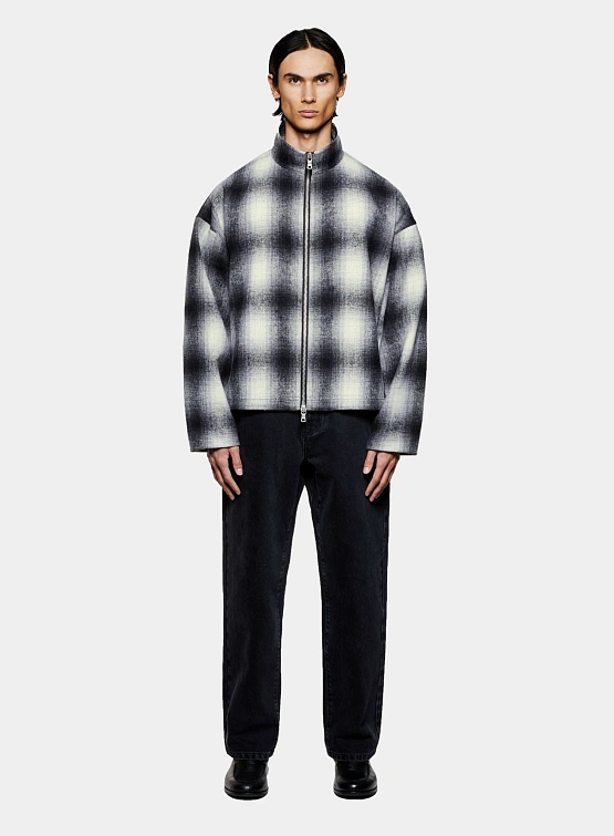 Овершот MKI MIYUKI ZOKU Wool Check Track Off White/Black