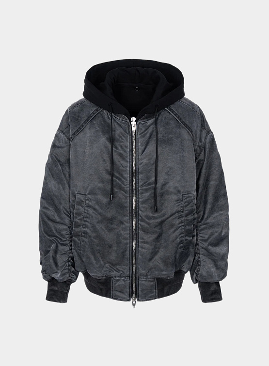 Женская куртка JUUN.J Overdying Hood MA-1 Jumper Black