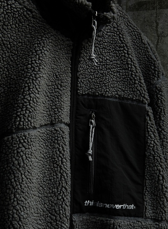 Флисовая куртка thisisneverthat SP Sherpa Fleece Jacket Charcoal