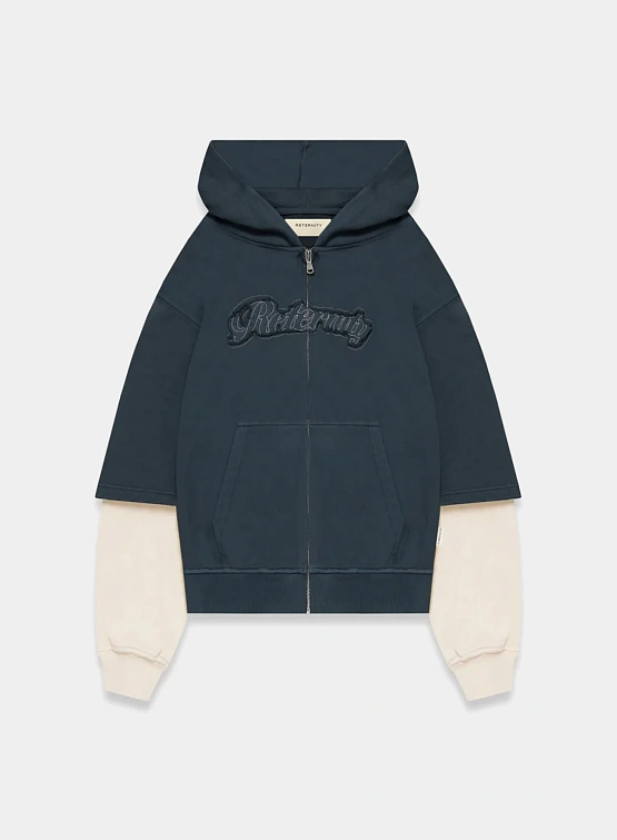 Зип-худи RETERNITY Layered Washed Grey/Cream