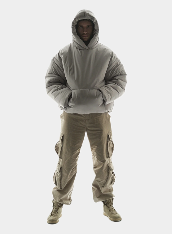 Пуховик-худи XSAI Puffer Hoodie Cement