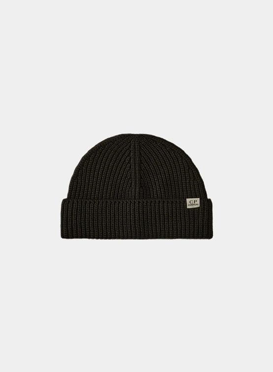 Шапка C.P. Company Extrafine Merino Fisherman Black