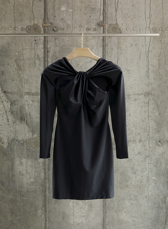 Женское платье Coperni Twisted Cut-Out Jersey Dress Black