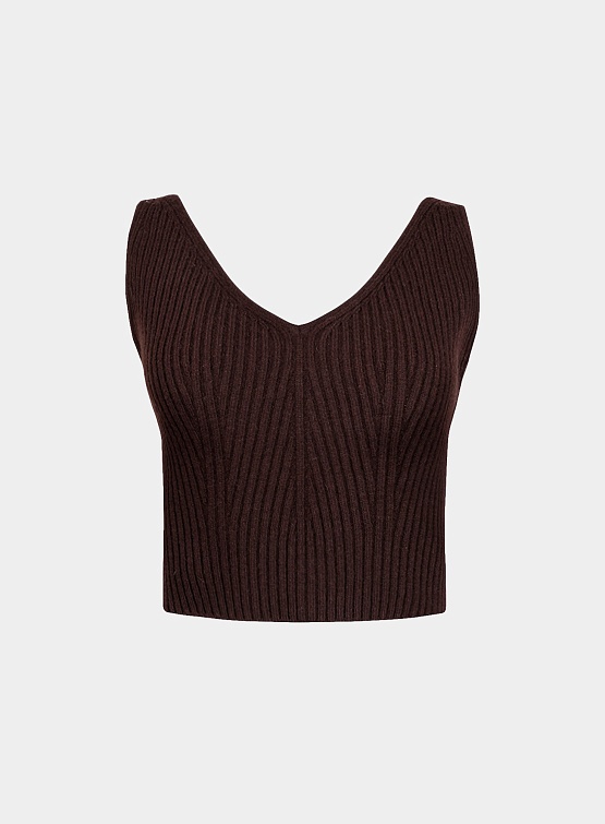 Женский свитер System Studios Draped Top Dark Brown