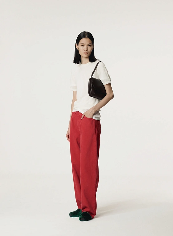 Женская футболка Recto RC Embroidery Sheer Knit Cream