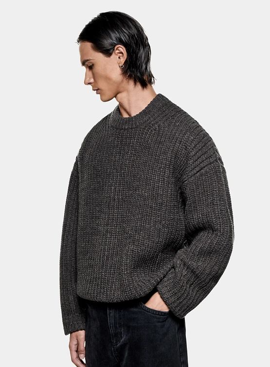 Свитер MKI MIYUKI ZOKU Chunky Rib Knit Melange Charcoal