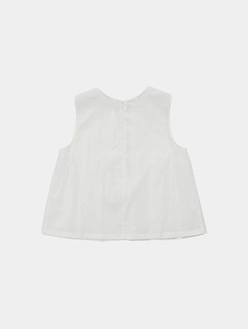 Топ AMOMENTO Cotton Two-Way Shirring Top White