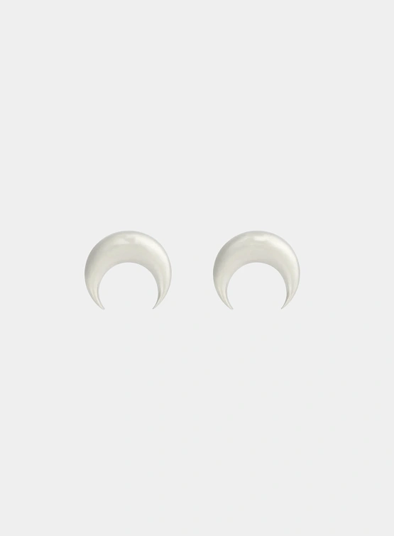 Серьги Marine Serre Plated Moon Studs Shiny Silver