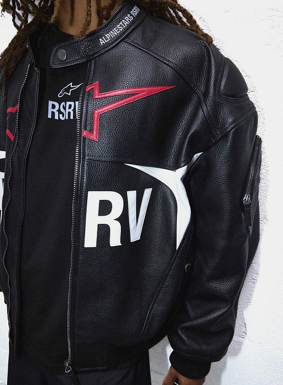 Кожаная куртка ALPINESTARS RSRV The Chief Bomber Blk/Wh/Red