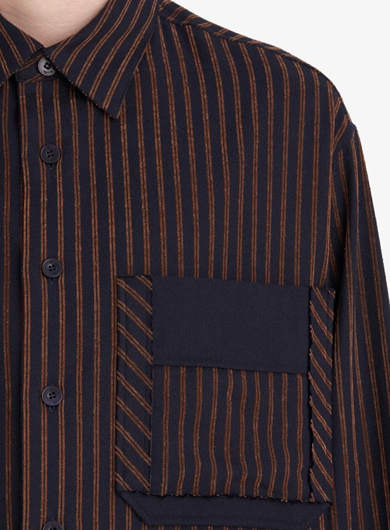 Рубашка Études Flannel Striped Navy