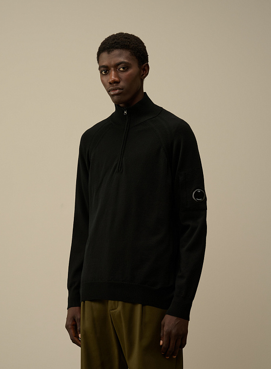 Халф-зип C.P. Company Extra Fine Merino Wool Knit Black Sand