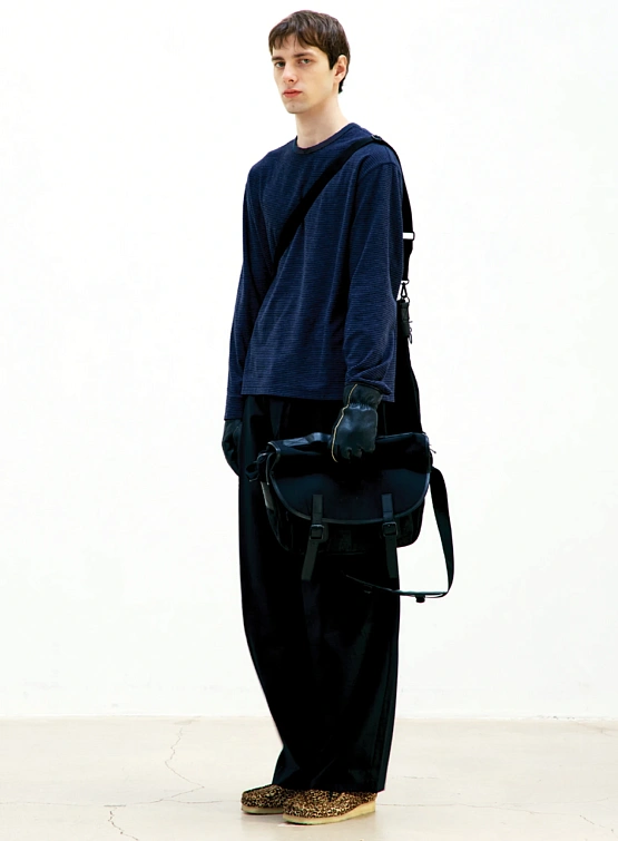 Лонгслив COOR Dying Pin Stripe Washed Navy