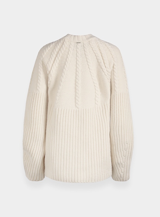 Женский свитер System Studios Raglan Sleeve Cable Sweater Ivory