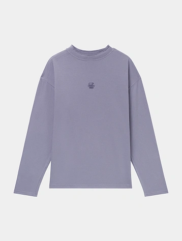 Лонгслив C.P. Company 20/1 Jersey Boxy Logo Lavander Violet