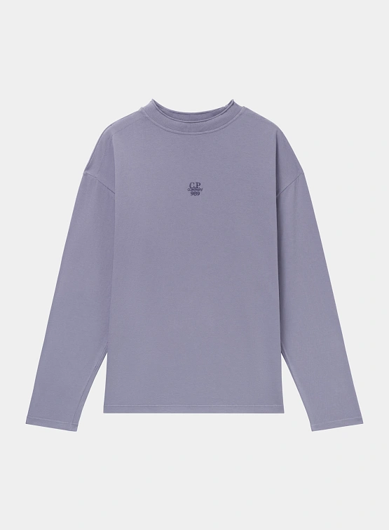 Лонгслив C.P. Company 20/1 Jersey Boxy Logo Lavander Violet