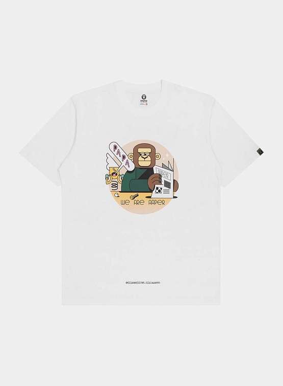 Футболка AAPE Papa Tee White