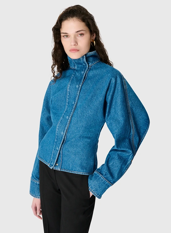 Женская джинсовая рубашка Marine Serre Moon Laser Blue Wash