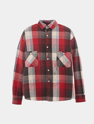 Рубашка SAINT MXXXXXX Flannel Check Red+Gray