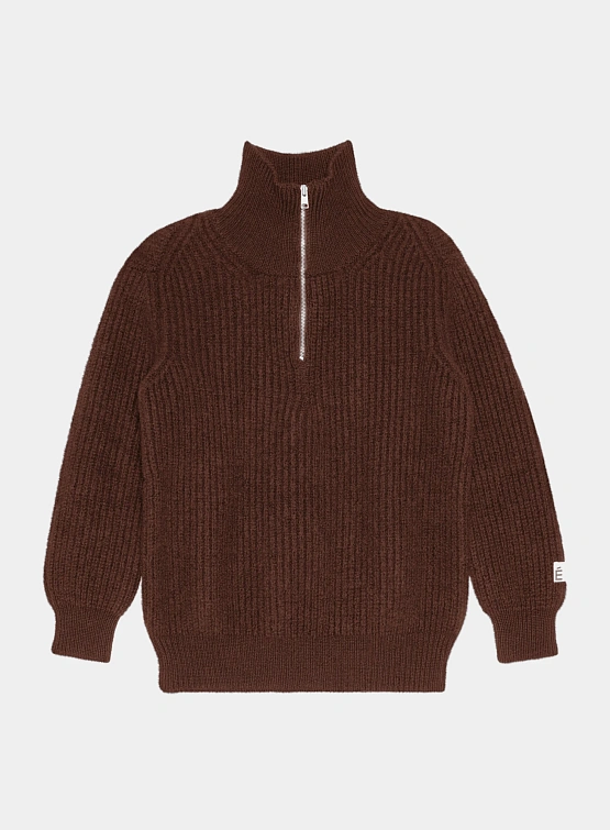Халф-зип Études Military Rib Dk Brown