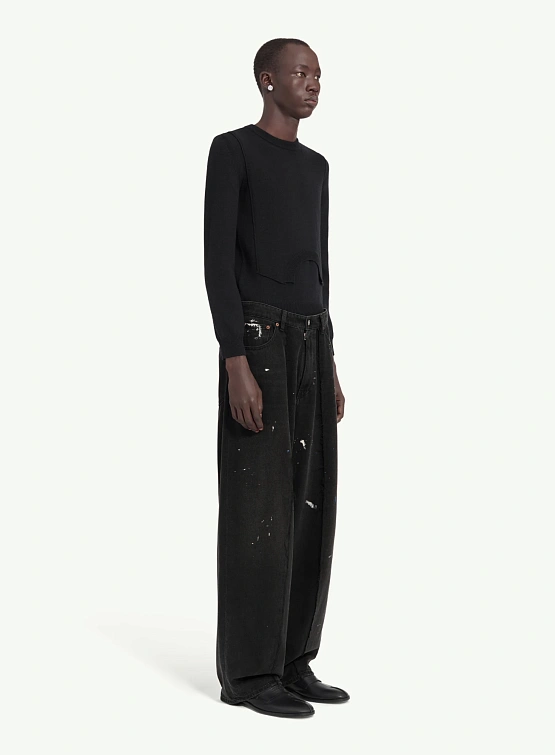 Джинсы MM6 Maison Margiela Wide Leg Paint Black