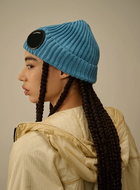 Шапка C.P. Company Extrafine Merino Wool Goggle Aegean Blue