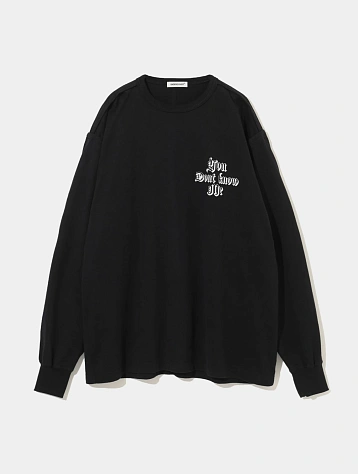 Лонгслив UNDERCOVER Cotton Seam-Out Design Black