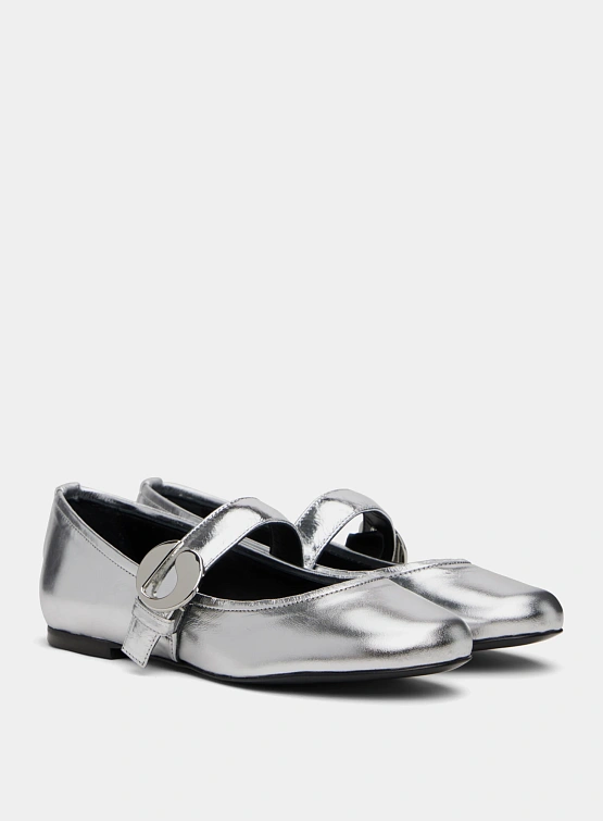 Женские балетки Coperni Ballerina Belt Flat Silver
