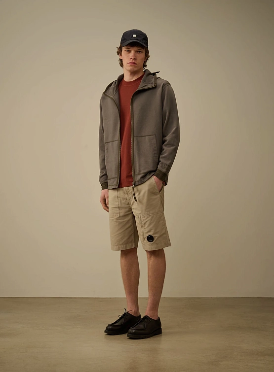 Футболка C.P. Company Crepe Jersey Logo Sable Brown