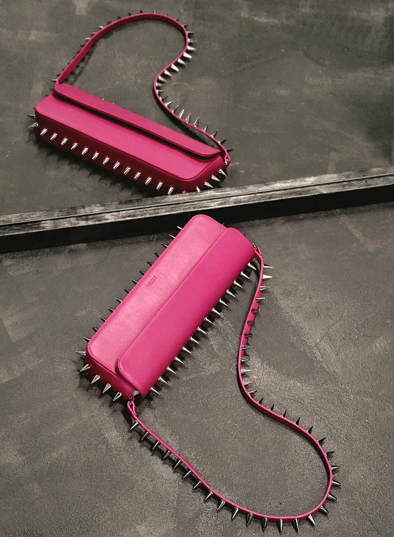 Женская сумка ABRA Spike Baguette Hot Pink