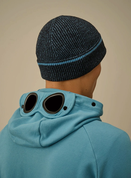 Шапка C.P. Company Fleece Knit Beanie Aegean Blue