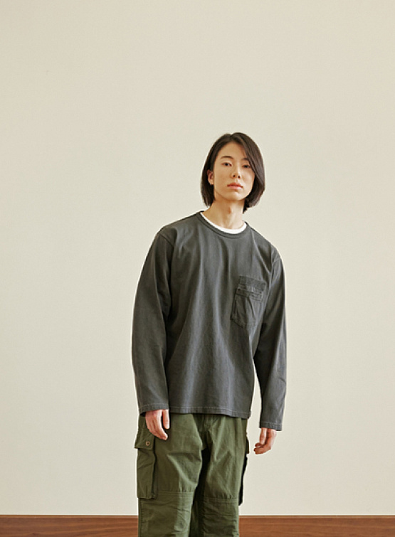 Лонгслив FrizmWORKS Pigment Dyeing Mil Tee Charcoal