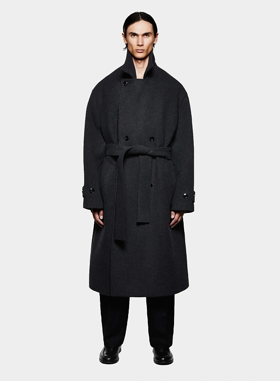 Пальто MKI MIYUKI ZOKU Wool Double Breasted Charcoal